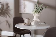 Pisipilt: Apollo & Maria söögilauakomplekt ümar 80cm neljale, valge/hall