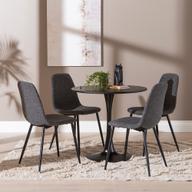 Pisipilt: Apollo & Maria söögilauakomplekt ümar 80cm neljale, must/tumehall