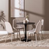 Pisipilt: Apollo & Maria söögilauakomplekt ümar 80cm neljale, must/beež