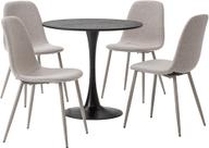 Pisipilt: Apollo & Maria söögilauakomplekt ümar 80cm neljale, must/beež