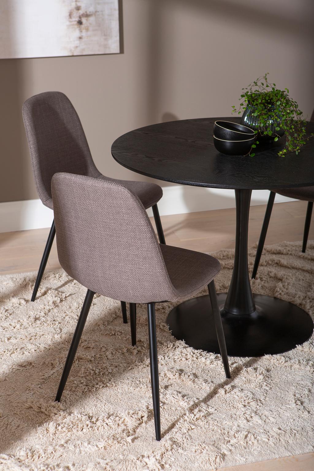 Apollo & Maria söögilauakomplekt ümar 80cm neljale, must/hall