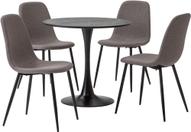 Pisipilt: Apollo & Maria söögilauakomplekt ümar 80cm neljale, must/hall