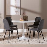 Pisipilt: Apollo & Maria söögilauakomplekt ümar 100cm neljale, valge/tumehall