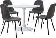 Pisipilt: Apollo & Maria söögilauakomplekt ümar 100cm neljale, valge/tumehall