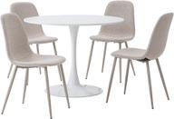 Pisipilt: Apollo & Maria söögilauakomplekt ümar 100cm neljale, valge/beež