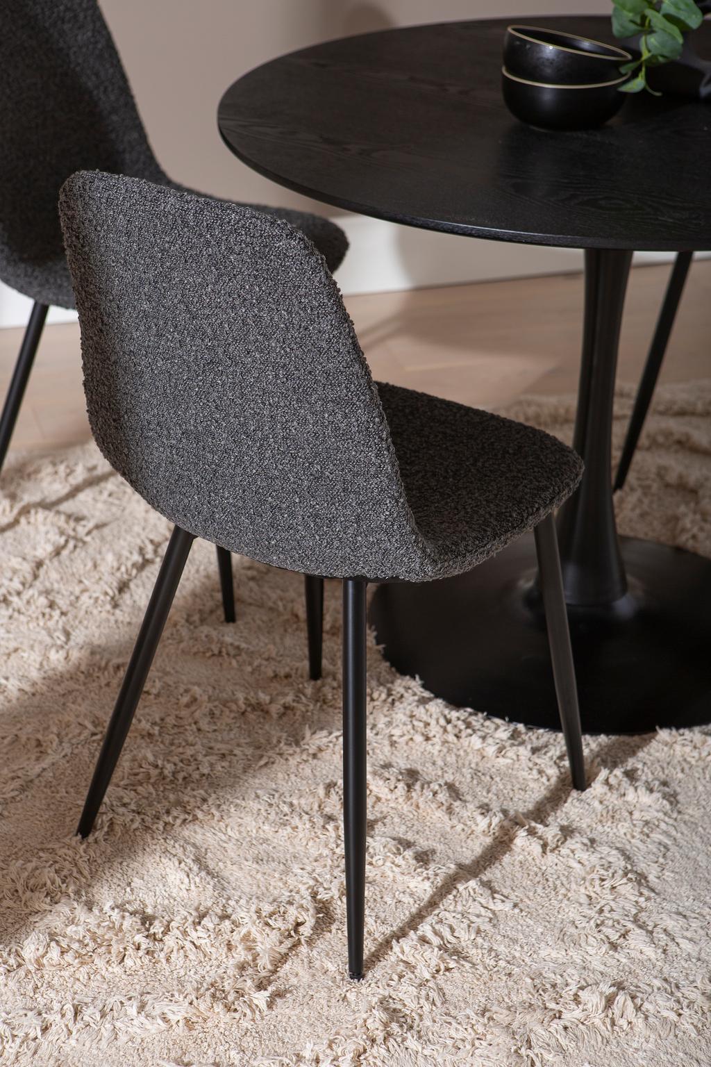 Apollo & Maria söögilauakomplekt ümar 100cm neljale, must/tumehall