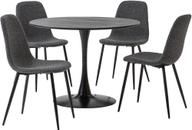 Pisipilt: Apollo & Maria söögilauakomplekt ümar 100cm neljale, must/tumehall