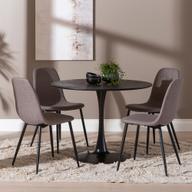 Pisipilt: Apollo & Maria söögilauakomplekt ümar 100cm neljale, must/hall