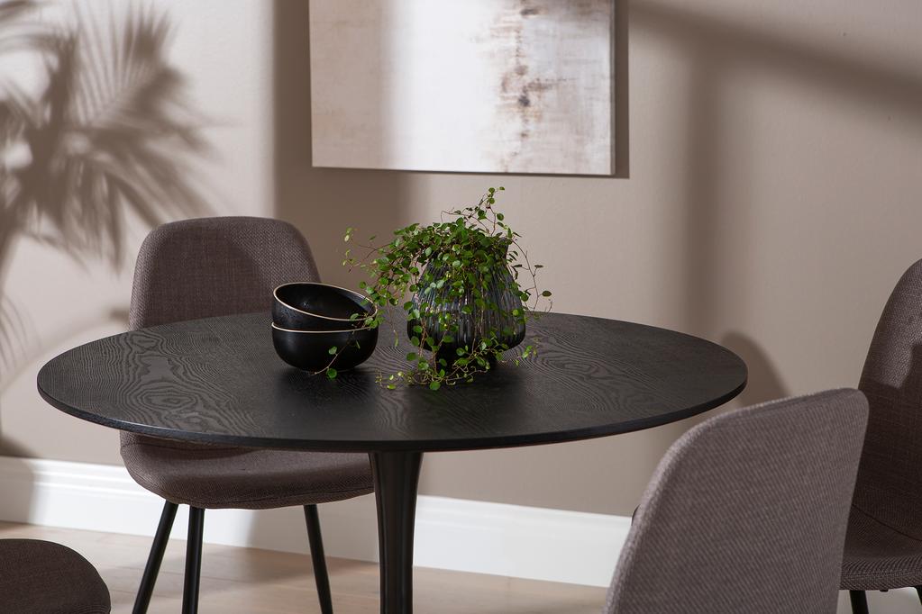 Apollo & Maria söögilauakomplekt ümar 100cm neljale, must/hall