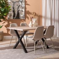 Pisipilt: Isla & Maria söögilauakomplekt 140x95cm neljale, X-jalg, whitewash/beež