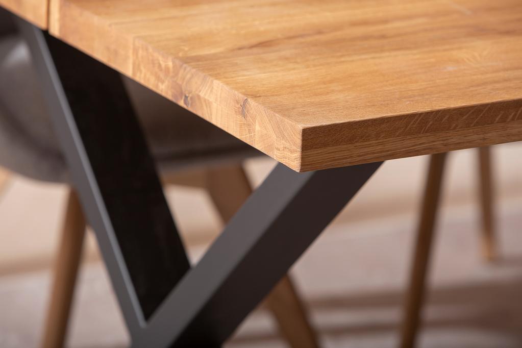 Isla & Maria söögilauakomplekt 140x95cm neljale, X-jalg, õlitatud tamm/hall