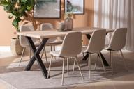 Pisipilt: Isla & Maria söögilauakomplekt 190x95cm kuuele, X-jalg, whitewash/beež