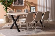 Pisipilt: Isla & Maria söögilauakomplekt 190x95cm kuuele, X-jalg, whitewash/beež