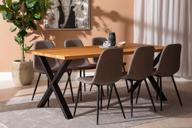 Pisipilt: Isla & Maria söögilauakomplekt 190x95cm kuuele, X-jalg, õlitatud tamm/hall