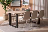 Pisipilt: Estelle & Maria söögilauakomplekt 190x95cm kuuele, U-jalg, whitewash/beež