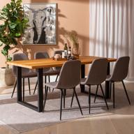 Pisipilt: Estelle & Maria söögilauakomplekt 190x95cm kuuele, U-jalg, õlitatud tamm/hall