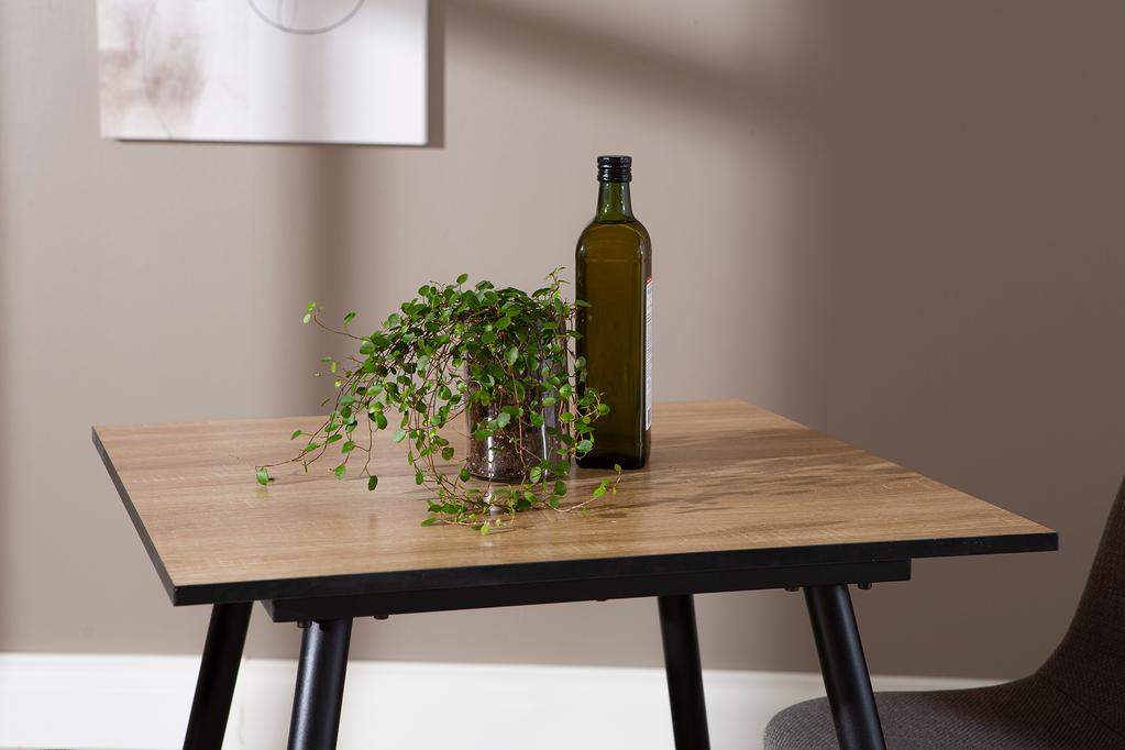 Montpellier & Maria söögilauakomplekt 70x70cm kahdelle, puidutoon/tumehall