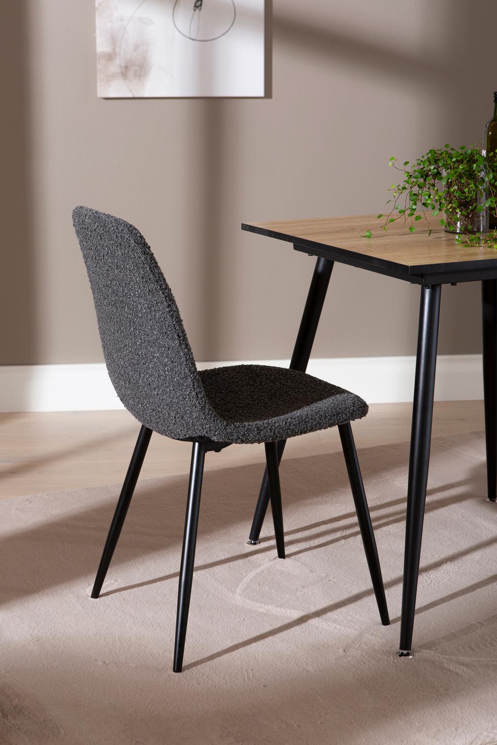 Montpellier & Maria söögilauakomplekt 70x70cm kahdelle, puidutoon/tumehall