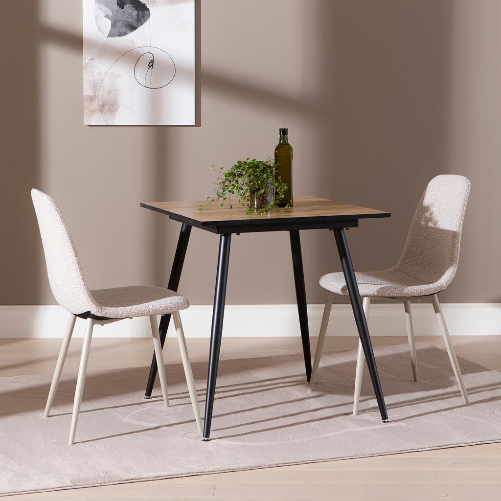 Montpellier & Maria söögilauakomplekt 70x70cm kahdelle, puidutoon/beež