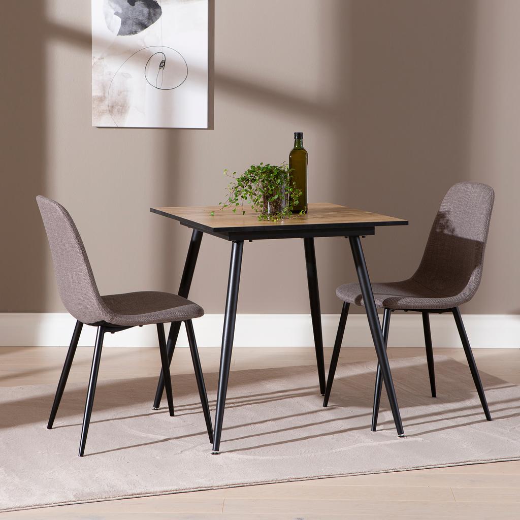 Montpellier & Maria söögilauakomplekt 70x70cm kahdelle, puidutoon/hall