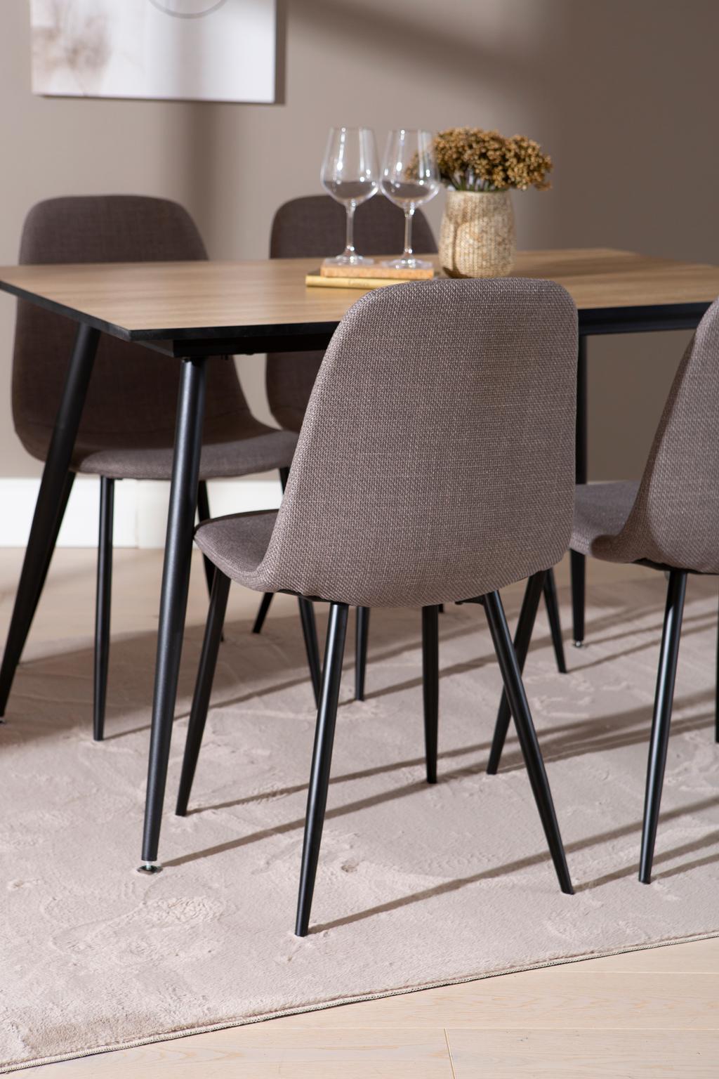 Montpellier & Maria söögilauakomplekt 120x75cm neljale, puidutoon/hall