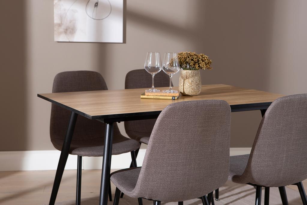 Montpellier & Maria söögilauakomplekt 120x75cm neljale, puidutoon/hall