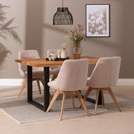 Pisipilt: Estelle & Everly söögilauakomplekt 140x95cm neljale, U-jalg, tamm/liiv