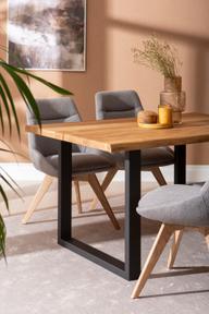 Pisipilt: Estelle & Everly söögilauakomplekt 140x95cm neljale, U-jalg, tamm/hall