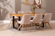 Pisipilt: Estelle & Everly söögilauakomplekt 190x95cm kuuele, U-jalg, tamm/liiv