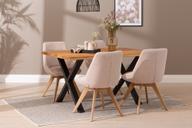 Pisipilt: Estelle & Everly söögilauakomplekt 140x95cm neljale, X-jalg, tamm/liiv