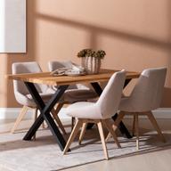 Pisipilt: Estelle & Everly söögilauakomplekt 140x95cm neljale, X-jalg, tamm/liiv