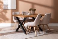 Pisipilt: Estelle & Everly söögilauakomplekt 140x95cm neljale, X-jalg, tamm/liiv