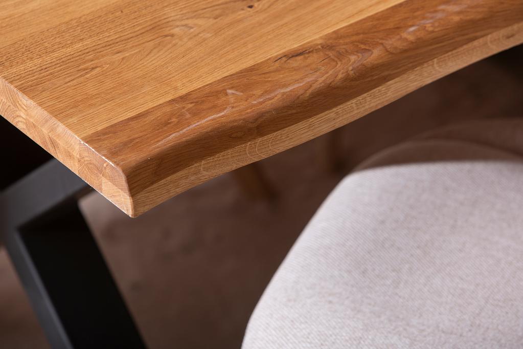 Estelle & Everly söögilauakomplekt 140x95cm neljale, X-jalg, tamm/liiv