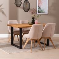 Pisipilt: Isla & Everly söögilauakomplekt 140x95cm neljale, U-jalg, tamm/liiv