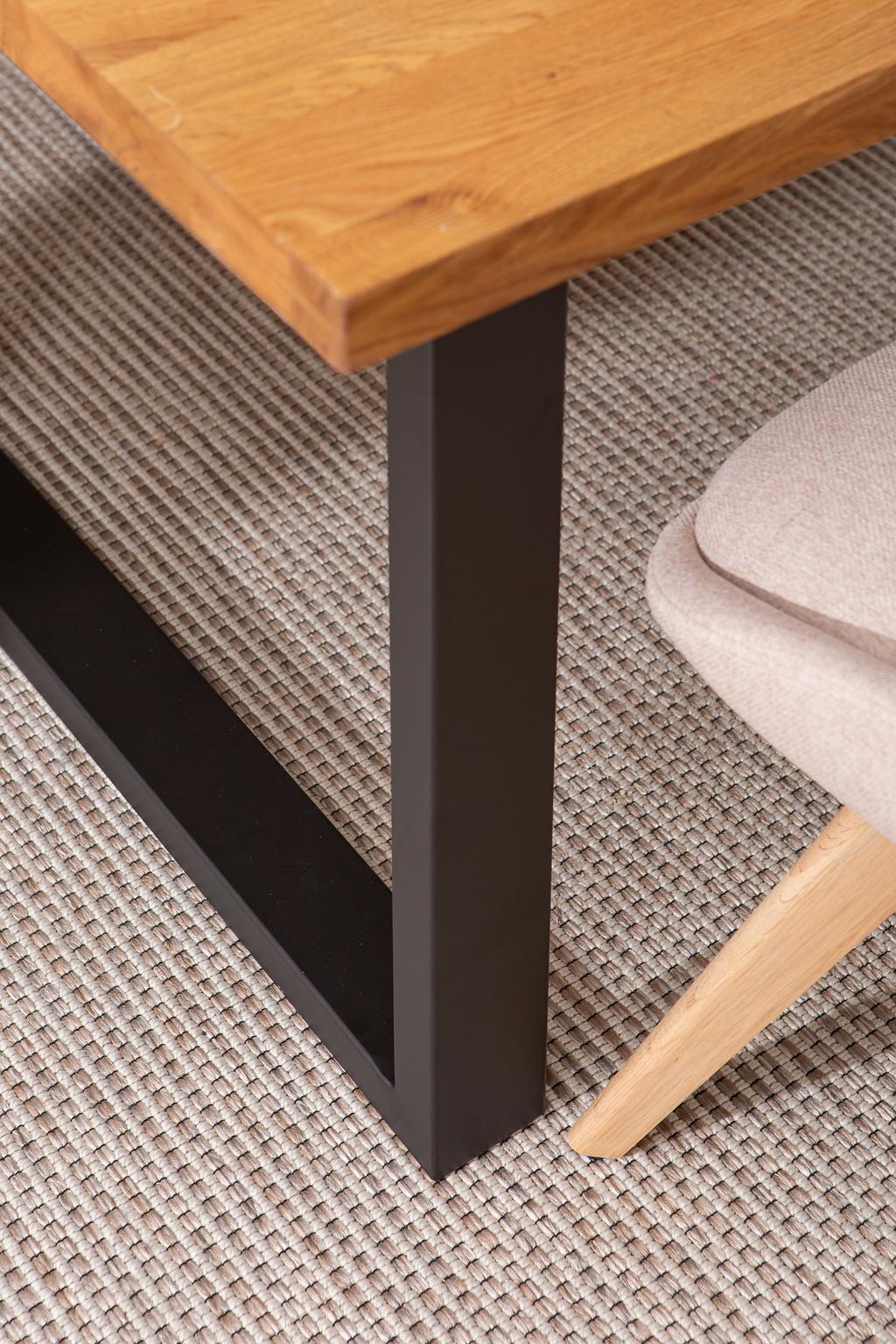 Isla & Everly söögilauakomplekt 140x95cm neljale, U-jalg, tamm/liiv