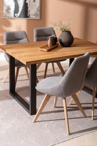 Pisipilt: Isla & Everly söögilauakomplekt 140x95cm neljale, U-jalg, tamm/hall