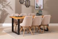 Pisipilt: Isla & Everly söögilauakomplekt 190x95cm kuuele, U-jalg, tamm/liiv