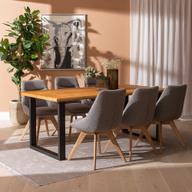 Pisipilt: Isla & Everly söögilauakomplekt 190x95cm kuuele, U-jalg, tamm/hall