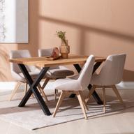 Pisipilt: Isla & Everly söögilauakomplekt 140x95cm neljale, X-jalg, tamm/liiv