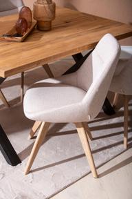 Pisipilt: Isla & Everly söögilauakomplekt 140x95cm neljale, X-jalg, tamm/liiv