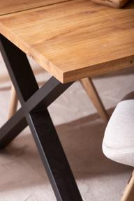 Pisipilt: Isla & Everly söögilauakomplekt 140x95cm neljale, X-jalg, tamm/liiv