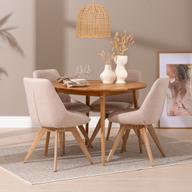 Pisipilt: Ekholm & Everly söögilauakomplekt ümar 110cm neljale, tamm/liiv