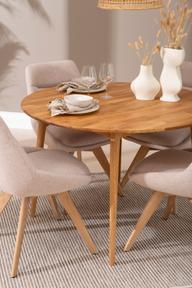 Pisipilt: Ekholm & Everly söögilauakomplekt ümar 110cm neljale, tamm/liiv