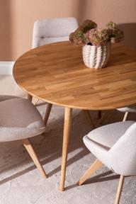 Pisipilt: Ekholm & Everly söögilauakomplekt ümar 110cm neljale, tamm/liiv