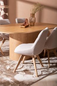 Pisipilt: Rotondo & Everly söögilauakomplekt ovaalne 200x110cm kuuele, tamm/liiv