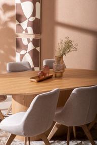 Pisipilt: Rotondo & Everly söögilauakomplekt ovaalne 200x110cm kuuele, tamm/liiv