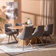 Pisipilt: Rotondo & Everly söögilauakomplekt ovaalne 200x110cm kuuele, tamm/hall