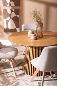 Pisipilt: Metz & Everly söögilauakomplekt ümar 120cm neljale, spoonitud tamm/liiv