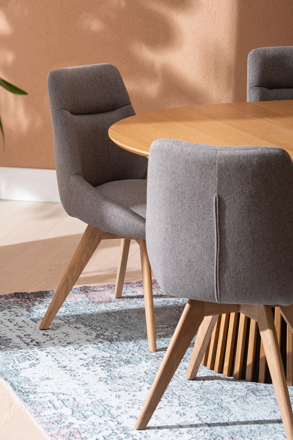 Metz & Everly söögilauakomplekt pikendatav 120/160/200X120cm kuuele, spoonitud tamm/hall