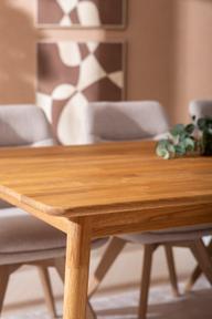 Pisipilt: Ekholm & Everly söögilauakomplekt 190x95cm kuuele, natural tamm/liiv